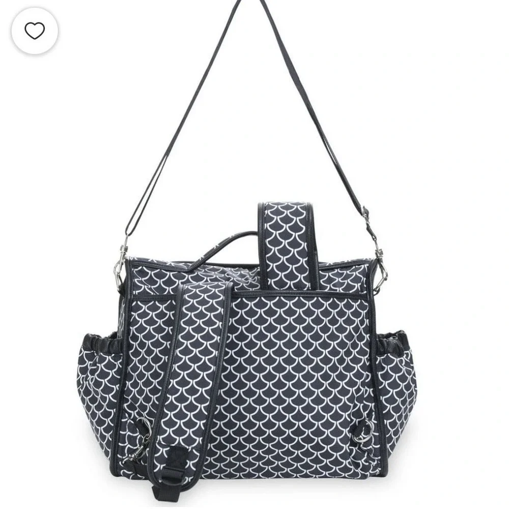 Bananafish Studio Backpack Diaper Bag Black Triple Go Duffle Adjustable Straps